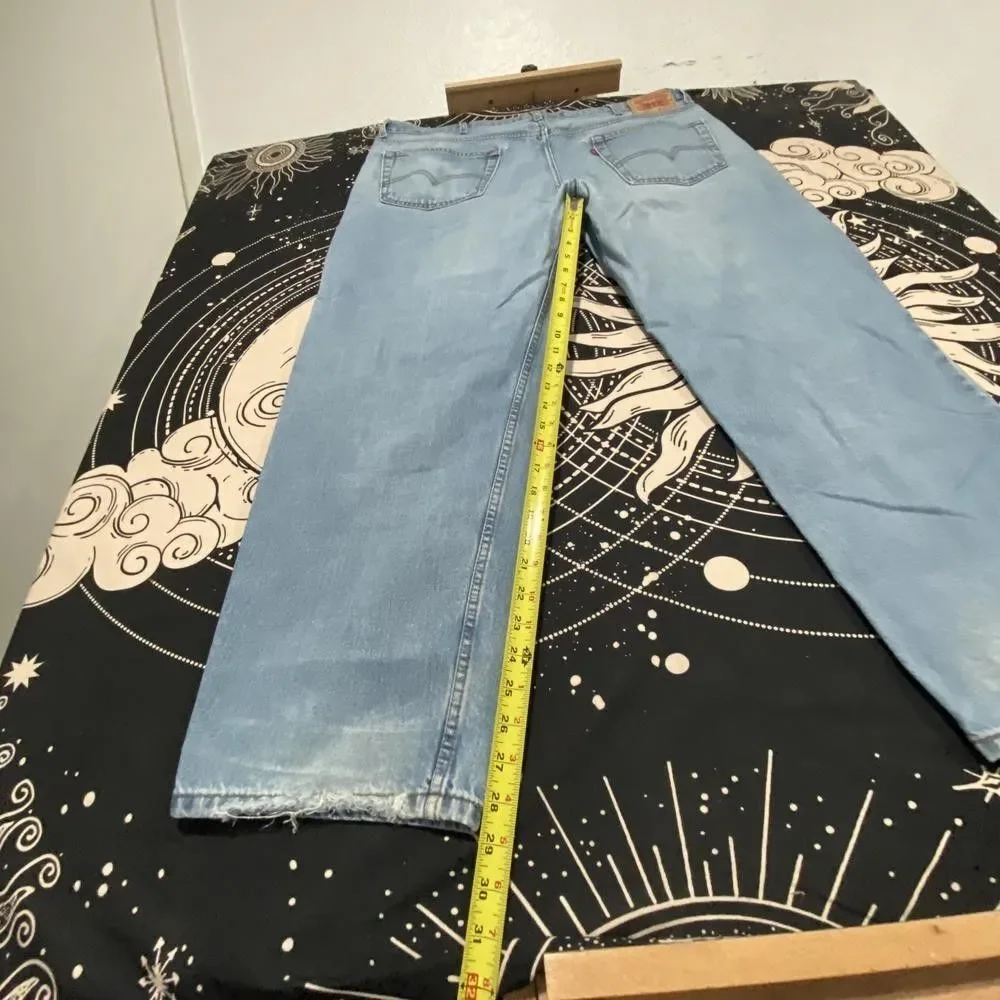 Levi's 550 Jeans Men's 44x30 Blue Cotton Denim Straight Relaxed Fit Baggy Travel
